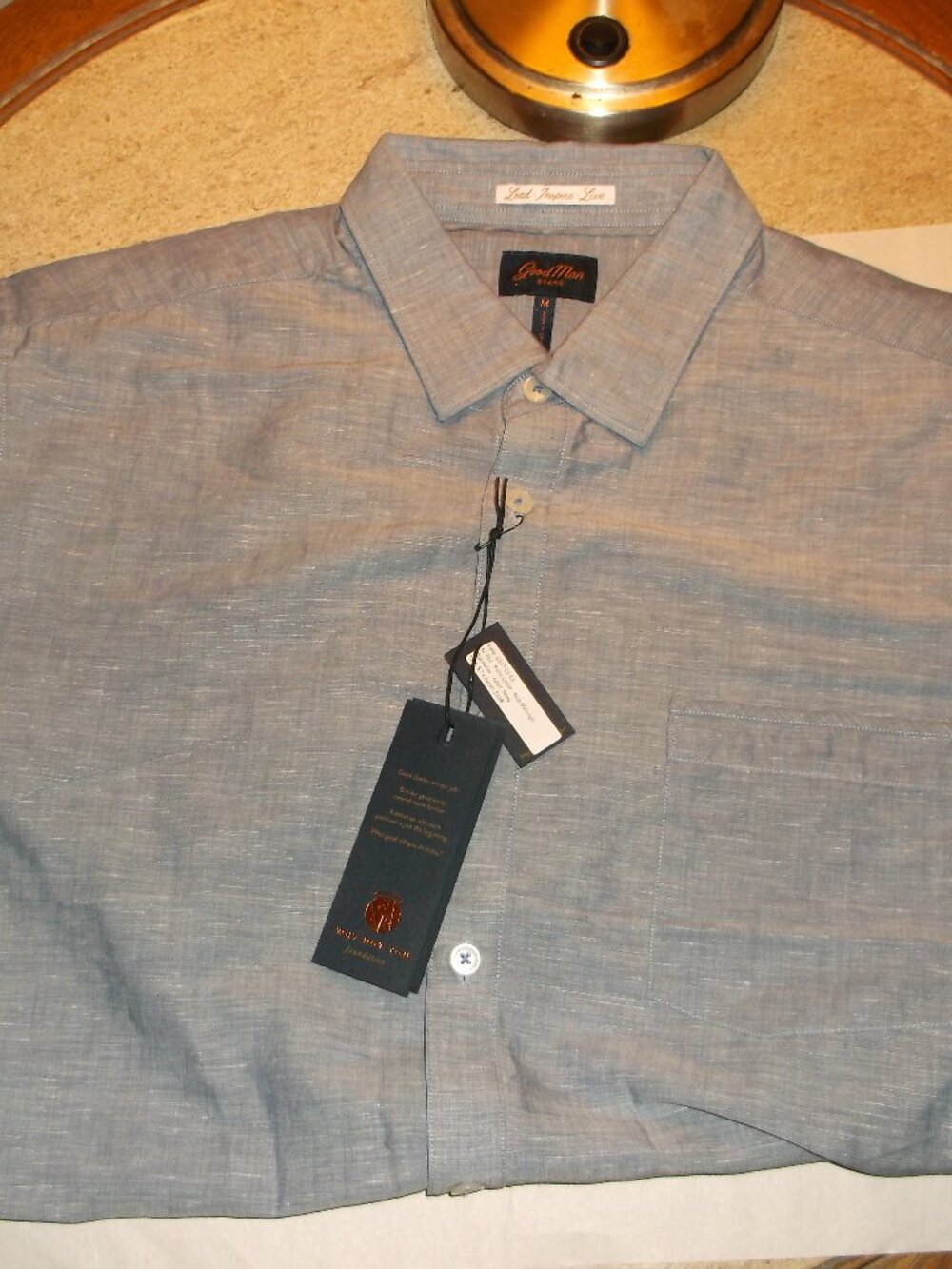 Good Man Brand Men’s M Navy Short Sleeve Button Down NWT
